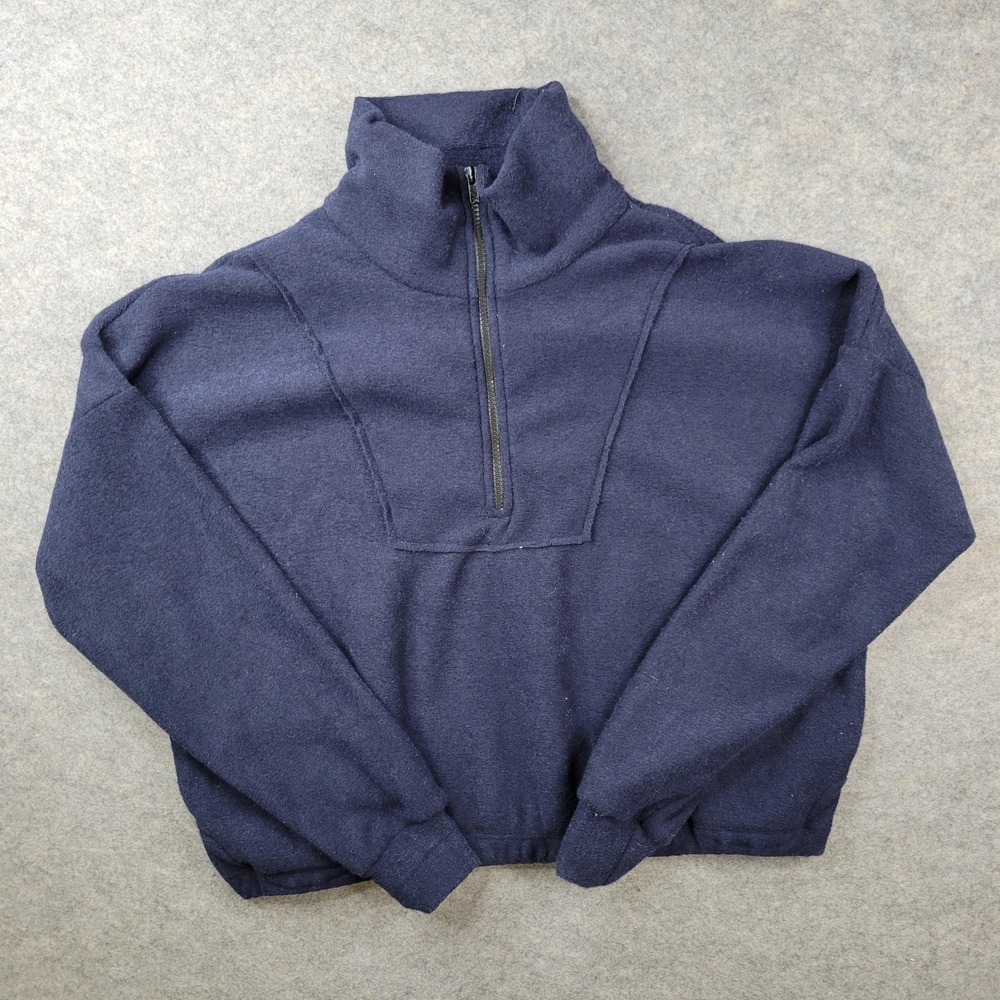 Wst Cst Sweatshirt Womens Small Blue Fleece‎ 1/4 Zip Mock Neck Pullover
